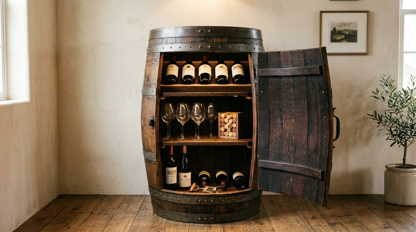 Create a barrel bar station for hosting